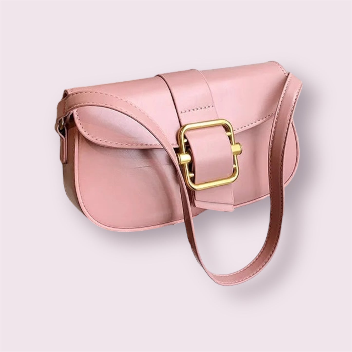 Solid Thread Shoulder Bag with Metal Button - Trendy & Stylish Design for Women