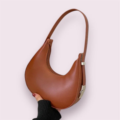 Luxury Half-Moon Shoulder Bag - Women's Fashion Handbag