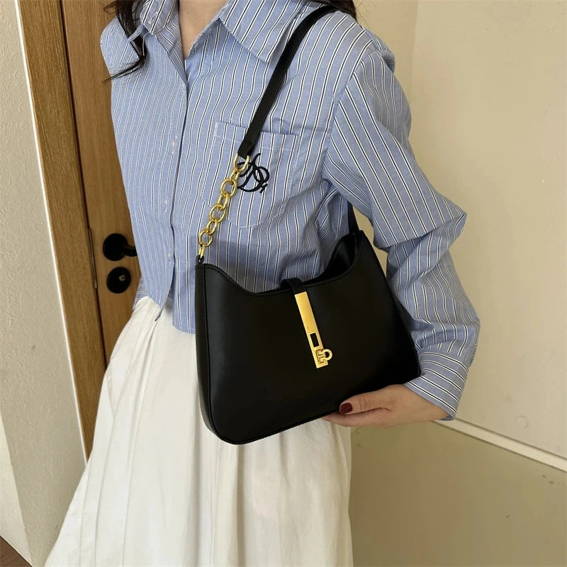 Luxury Shoulder Bag for Women - Casual Solid Colour Handbag Fashion Clutch