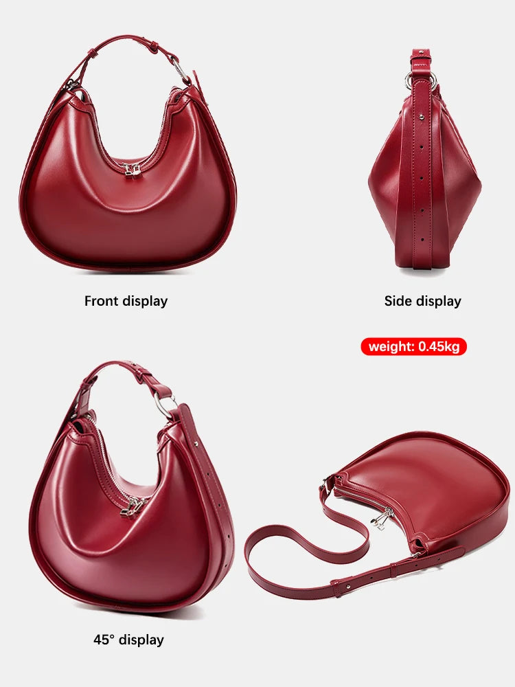 Genuine Leather Hobo Bag – Versatile and Stylish