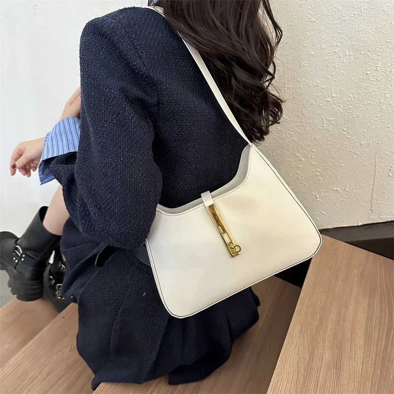 Luxury Shoulder Bag for Women - Casual Solid Colour Handbag Fashion Clutch