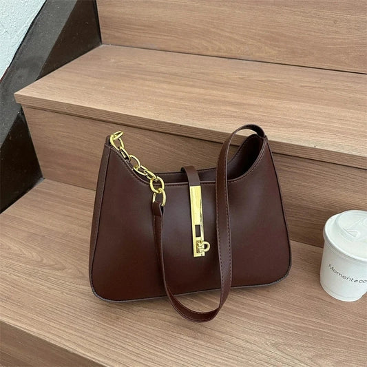 Luxury Shoulder Bag for Women - Casual Solid Colour Handbag Fashion Clutch